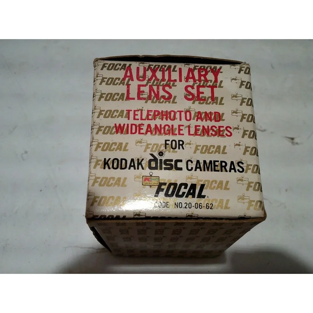 Focal Auxiliary Lens Set For Kodak Disc Cameras Telephoto & Wide Angle in Box